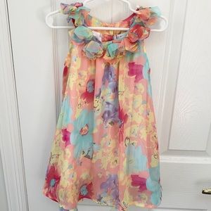 Toddler Girl Tropical Floral Flowy Dress